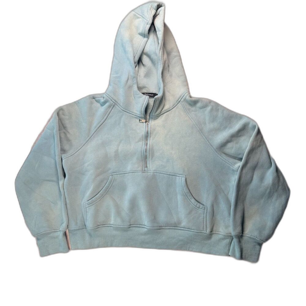 Automet Light Blue Half Zip Hoodie L